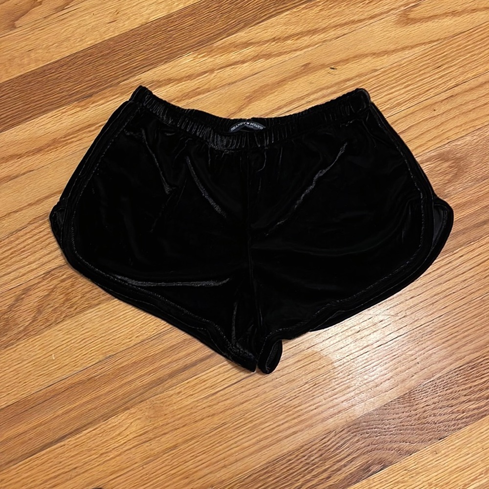 Brandy Melville black velvet comfy shorts. One size